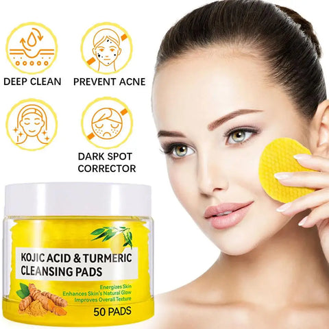 Turmeric Kojic Acid Cleansing Pads Exfoliating Pads Facial Sponges For Cleansing Exfoliating Daily Cleansing Skin Care Tools