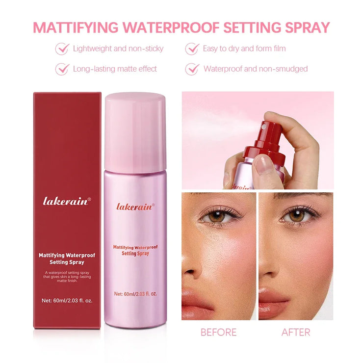 Mattifying Setting Spray Waterproof Makeup Long Lasting Oil Control Moisturizing Non-Sticky Spray Fixer Spray For All Skinprimer