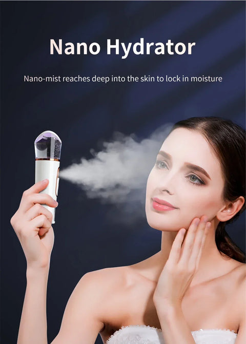 Mist Sprayer Handheld Nano Beauty Instrument Rechargeable Humidifier Nebulizer Portable Hydrating Women Beauty Water Skin Care