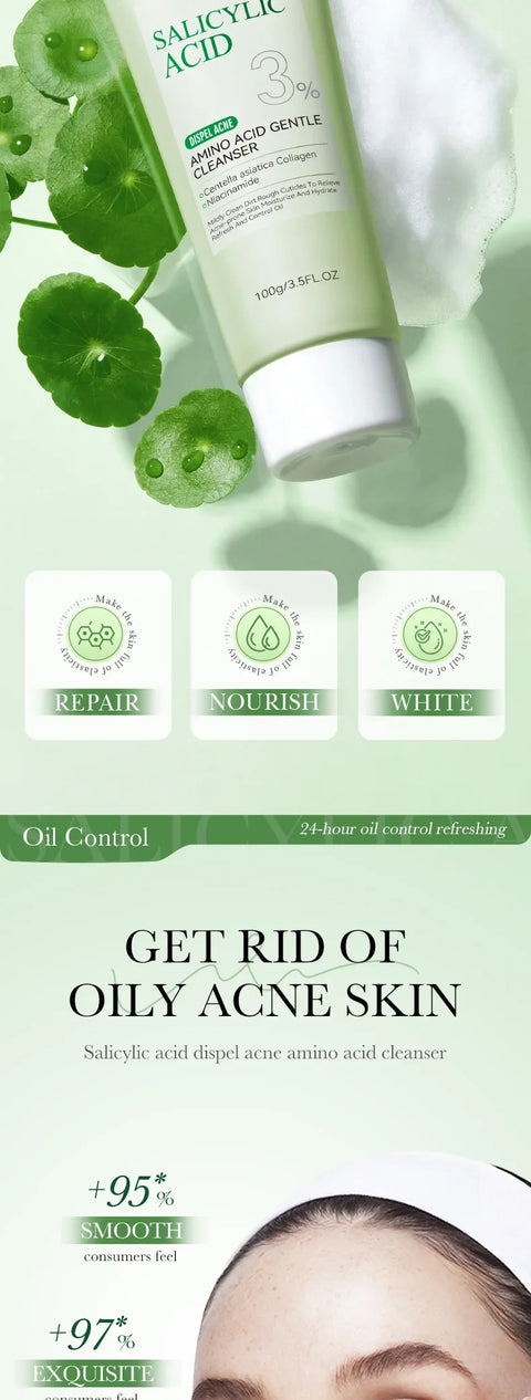 Salicylic Acid Facial Cleanser Face Wash Foam Face Cleanser Moisturizing Facial Cleansing Hydrating Skin Care Products
