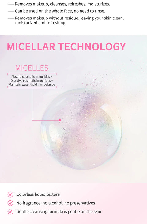 All in One Cleansing Water Deep Makeup Remove Sensitive Soothes Vegetarian Non-stimulating Cleaning Hydrate Cleansing Products