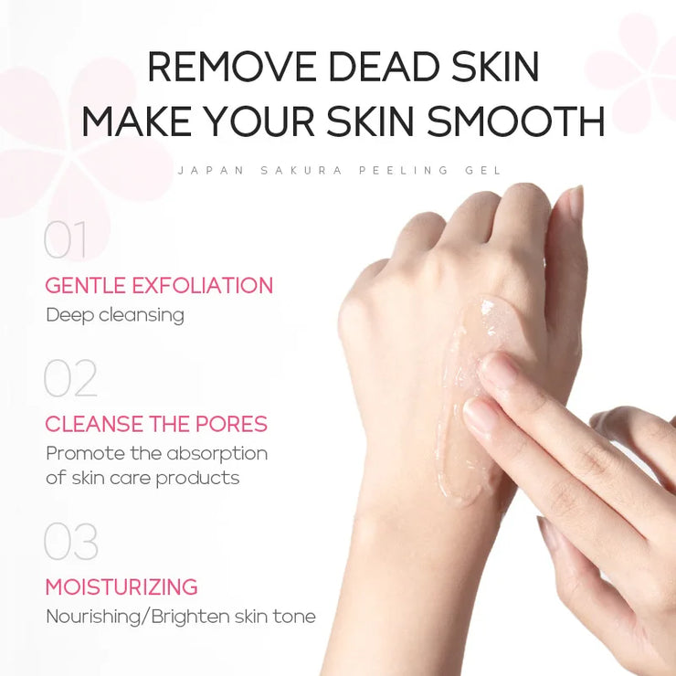 LAIKOU Sakura Moisturizing Facial Cleanser Peeling Gel Deep Cleansing Remove Dead Face Wash Skin Care