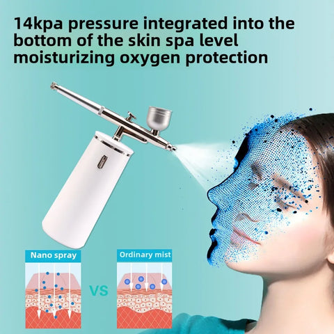 High-Pressure Oxygen Moisturizer, Handheld Spray Device, USB-C Rechargeable Facial Hydration Spray , Portable Skincare Device
