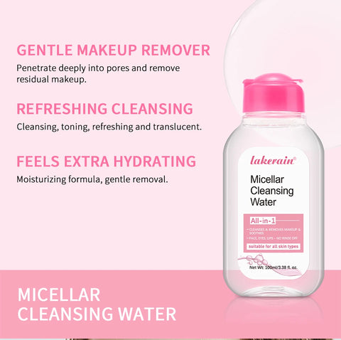 All in One Cleansing Water Deep Makeup Remove Sensitive Soothes Vegetarian Non-stimulating Cleaning Hydrate Cleansing Products