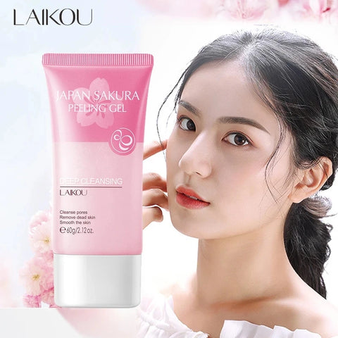 LAIKOU Sakura Moisturizing Facial Cleanser Peeling Gel Deep Cleansing Remove Dead Face Wash Skin Care