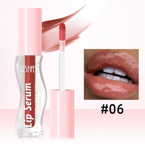 USHAS,Moisturizing lip gloss, hydrating and moisturizing, lip care, increase lip gloss, waterproof and non-stick cup