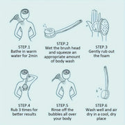 Shower Exfoliating Scrub: Soft Texture, Long Handle, Cleans & Massages, Bathroom Essential