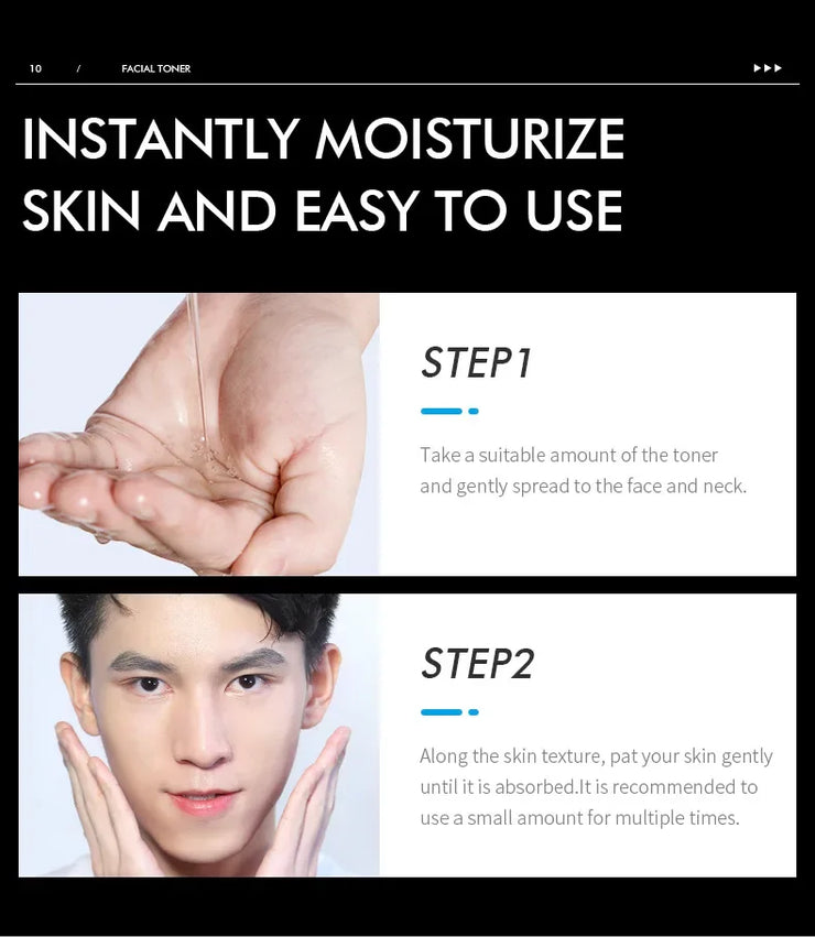 LAIKOU Men Moisturizer Toner Hydrating Improving Dry Oil Control Face Care Refreshing Rejuvenate Korean Skin Care Product 100ml