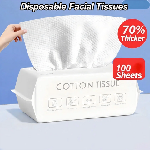 Extra Thick Cleansing Towels - 100% Chemical-Free For Skincare & Makeup Removal | Travel & Home Use