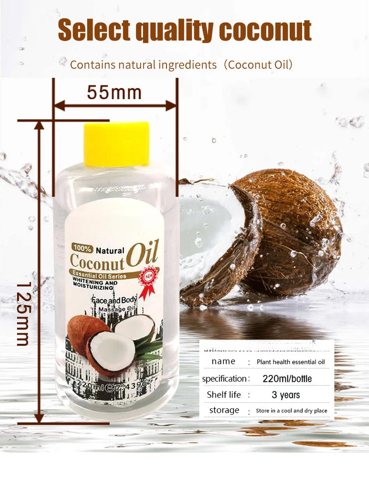 220ml Coconut Oil Massage Moisturizing Repair Skin Care Facial Body SPA Body Oil massage oil essential oils organic face oil
